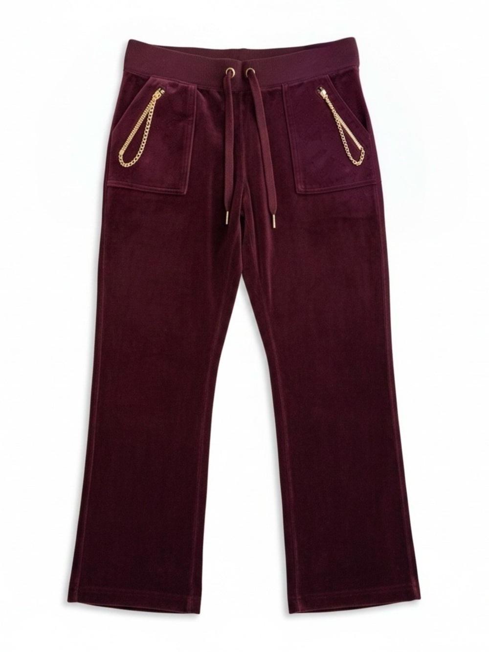 RARE Vintage Juicy Couture Velour Classic Track Pants Gold Chain Pockets Y2K P